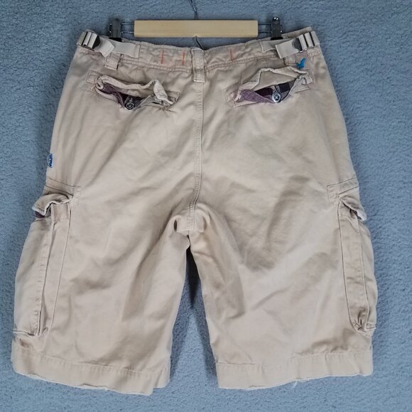 American Eagle Cargo Shorts Men's 33 Heavy Baggy Y2K 12" Khaki Casual Outdoors - Picture 2 of 11